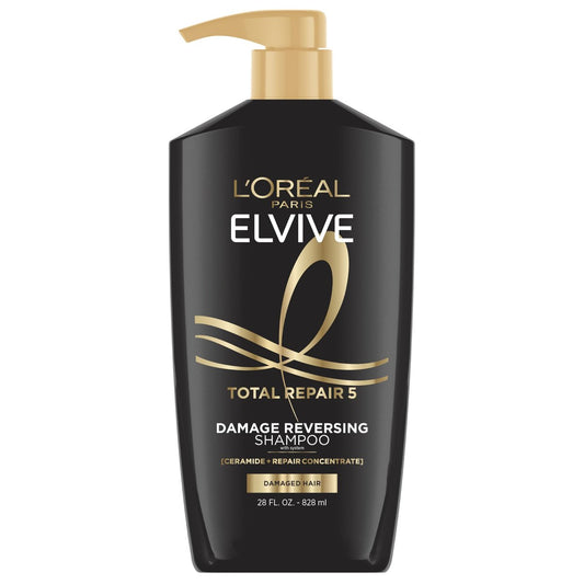 L'Oreal Paris Elvive Total Repair 5 Reparatur-Shampoo für geschädigtes Haar mit Protein und Ceramid, 28 Fl Oz