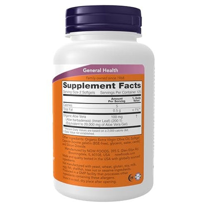 NOW Foods Aloe Vera 10.000 mg - 250 Softgels - Unterstützt die Verdauungsgesundheit