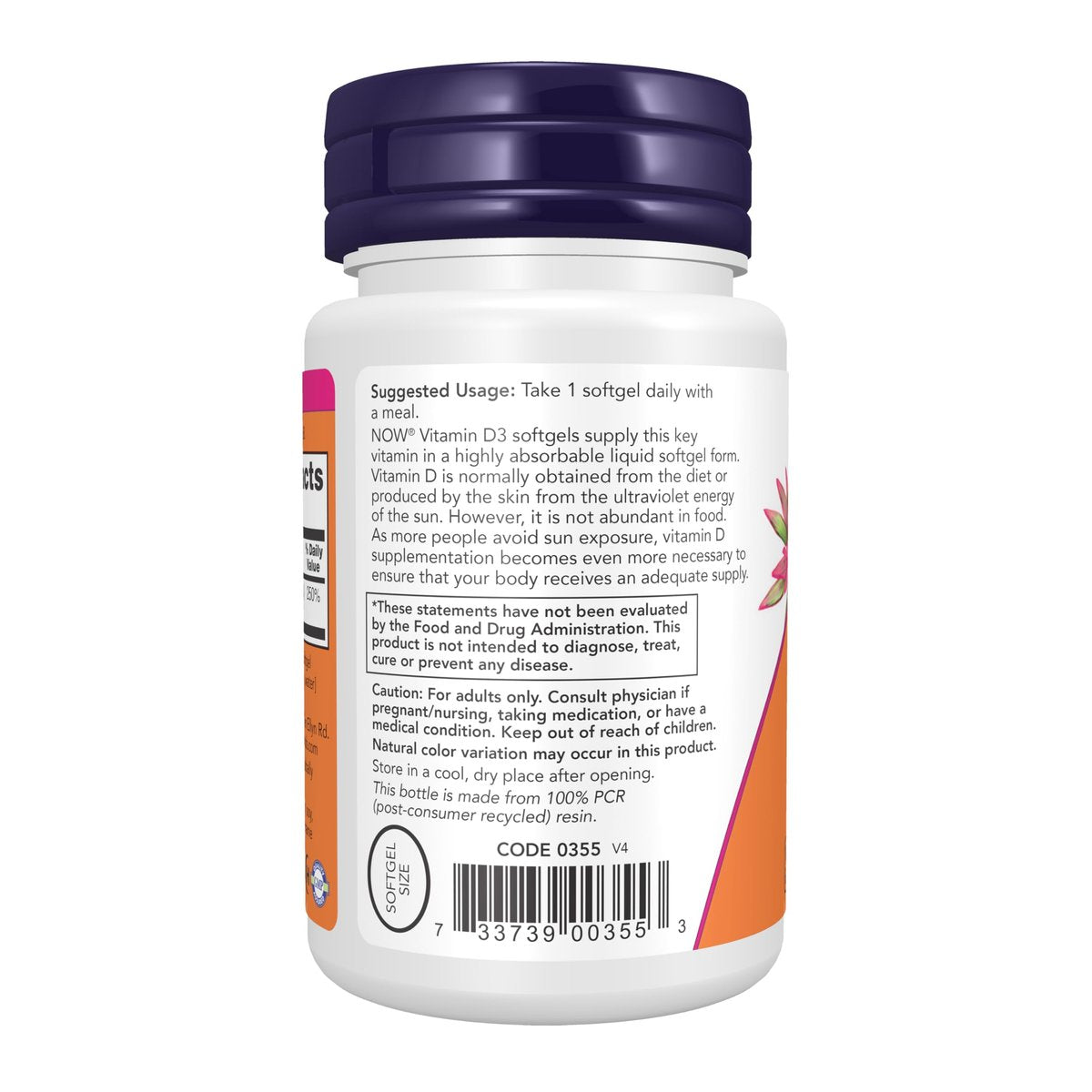 NOW Foods Vitamin D-3 2.000 IE – Hochdosiert für starke Knochen und Immunsystem, 30 Softgels