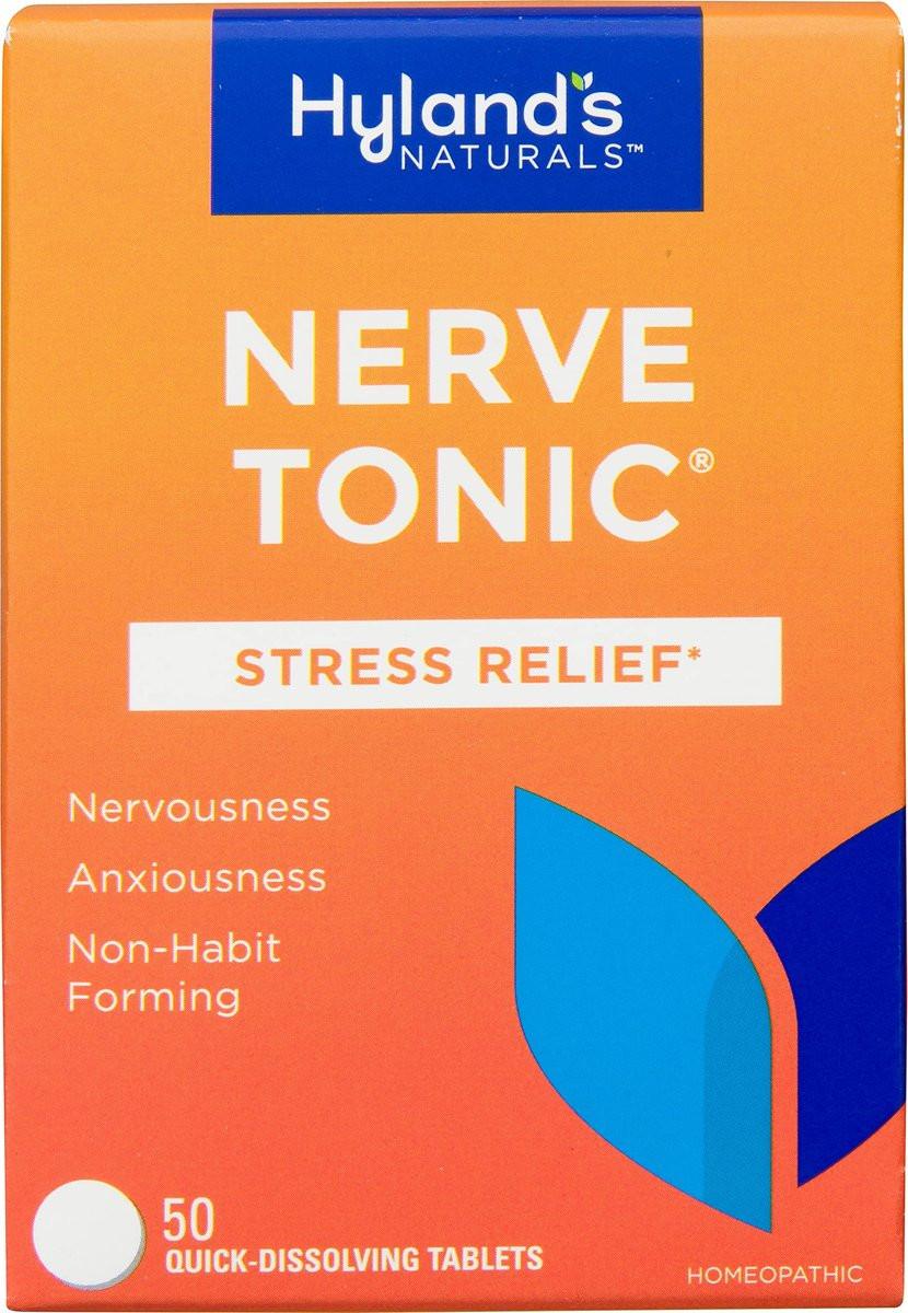 Hyland's Nerven-Tonikum Stressabbau Tabletten, Natürliche Linderung von Ruhelosigkeit, Nervosität und Reizbarkeit, Nicht gewohnheitsbildend, Schnell lösliche Tabletten, 50 Stück