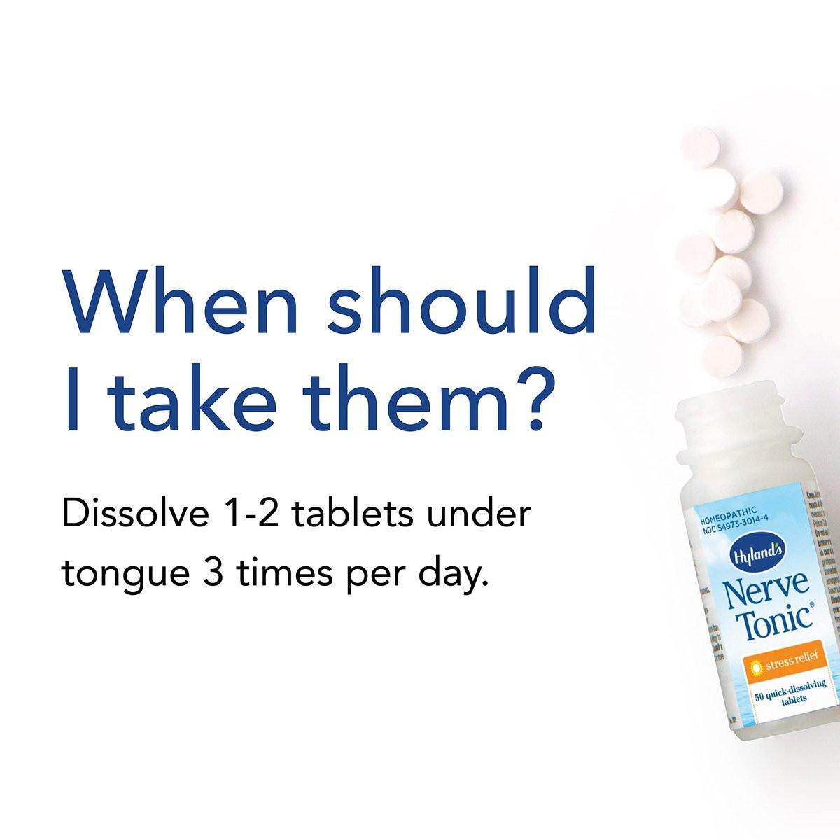 Hyland's Nerven-Tonikum Stressabbau Tabletten, Natürliche Linderung von Ruhelosigkeit, Nervosität und Reizbarkeit, Nicht gewohnheitsbildend, Schnell lösliche Tabletten, 50 Stück