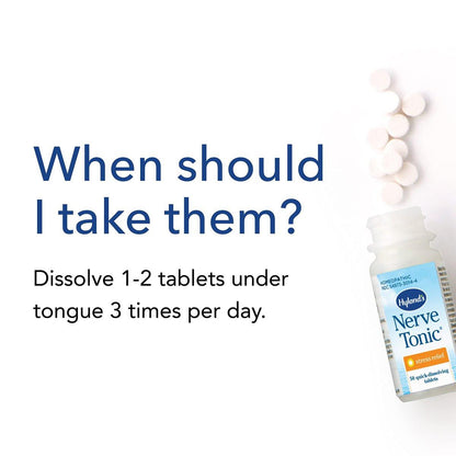 Hyland's Nerven-Tonikum Stressabbau Tabletten, Natürliche Linderung von Ruhelosigkeit, Nervosität und Reizbarkeit, Nicht gewohnheitsbildend, Schnell lösliche Tabletten, 50 Stück