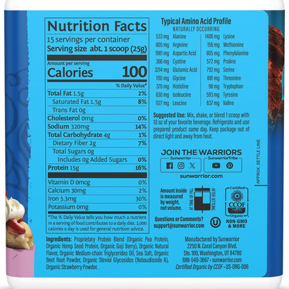 Sunwarrior Warrior Blend Bio-Pflanzenprotein mit Beeren, 13,2 Unzen
