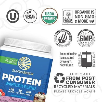 Sunwarrior Warrior Blend Bio-Pflanzenprotein mit Beeren, 13,2 Unzen