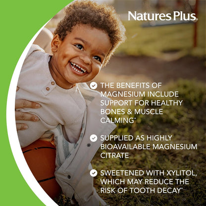 NaturesPlus Animal Parade MagKidz, Natürlicher Kirschgeschmack - 90 tierförmige Kautabletten, Packung mit 2 - Knochen- und Muskelgesundheit - Nicht-GMO, Vegan, Glutenfrei, Zuckerfrei - 90 Portionen insgesamt