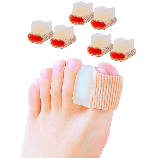 Povihome 6er-Pack Gel-Zehenspreizer (1,5 cm dick), Ballenkorrektur für überlappende Zehen (1./2. Zeh), Silikon-Zehenspreizer mit weichem Gel-Futter zur Linderung von Hallux- und Ballenschmerzen
