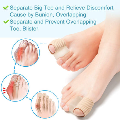 Povihome 6er-Pack Gel-Zehenspreizer (1,5 cm dick), Ballenkorrektur für überlappende Zehen (1./2. Zeh), Silikon-Zehenspreizer mit weichem Gel-Futter zur Linderung von Hallux- und Ballenschmerzen