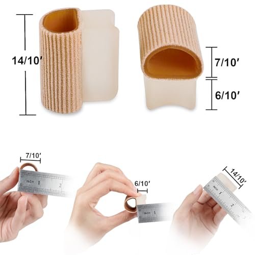 Povihome 6er-Pack Gel-Zehenspreizer (1,5 cm dick), Ballenkorrektur für überlappende Zehen (1./2. Zeh), Silikon-Zehenspreizer mit weichem Gel-Futter zur Linderung von Hallux- und Ballenschmerzen