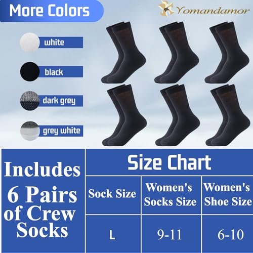 Yomandamor Diabetiker-Socken für Damen mit nahtloser Zehenpartie, 6 Paar, Größe 9-11