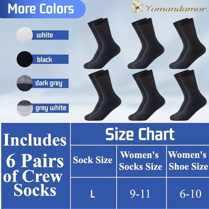 Yomandamor Diabetiker-Socken für Damen mit nahtloser Zehenpartie, 6 Paar, Größe 9-11