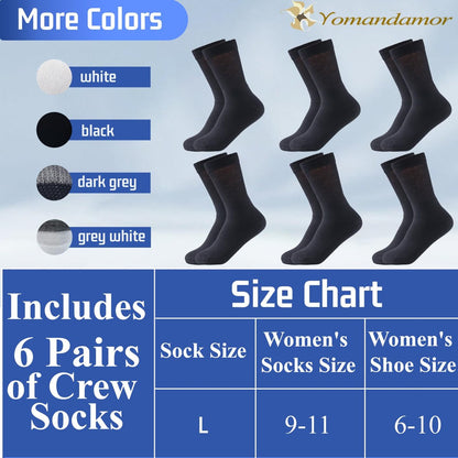 Yomandamor Damen Diabetiker-Crew-Socken mit nahtloser Zehe, 6 Paar Größe 9-11