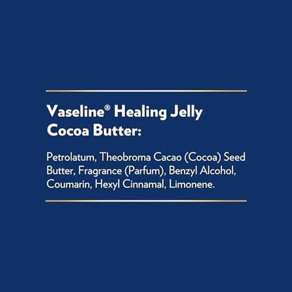 Vaseline Cocoa Butter Healing Jelly Variety Pack, 2 Größen (220 g & 50 g) – Reichhaltige Feuchtigkeitscreme, Schutz und Pflege für trockene Haut