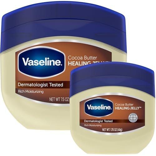 Vaseline Cocoa Butter Healing Jelly Variety Pack, 2 Größen (220 g & 50 g) – Reichhaltige Feuchtigkeitscreme, Schutz und Pflege für trockene Haut