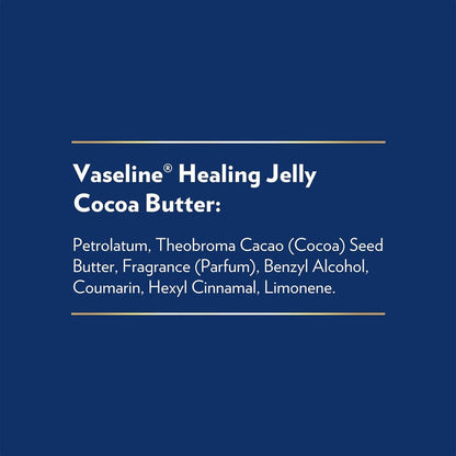 Vaseline Cocoa Butter Healing Jelly Variety Pack, 2 Größen (220 g & 50 g) – Reichhaltige Feuchtigkeitscreme, Schutz und Pflege für trockene Haut
