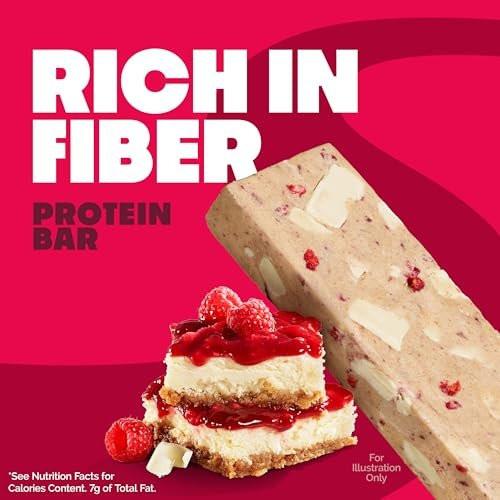 Quest Nutrition Weiße Schokolade Himbeer Proteinriegel, 20g Protein, 1g Zucker, 5g Netto-Kohlenhydrate, Ballaststoffreich, Glutenfrei, Keto-freundlich, 4er-Pack