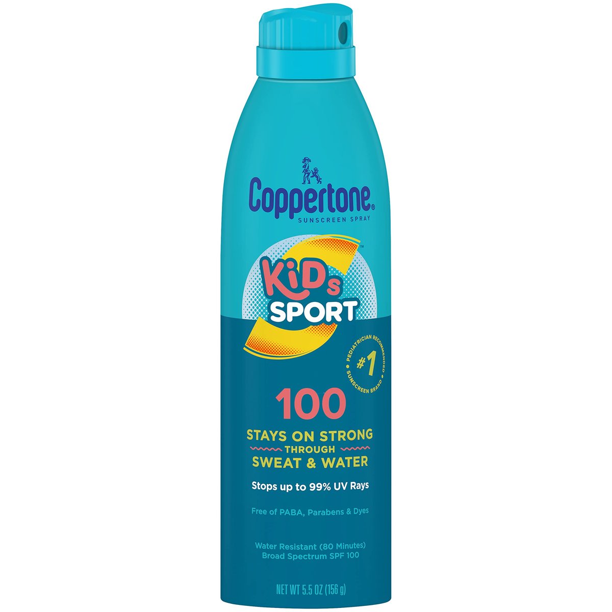 Coppertone SPORT KIDS Sonnenschutz Continuous Spray LSF 100 (5,5 Unzen) – Verpackung kann variieren