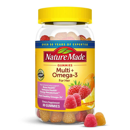 Nature Made Frauen Multivitamin-Gummis mit Omega-3, 80 Stück, 40 Tage Vorrat