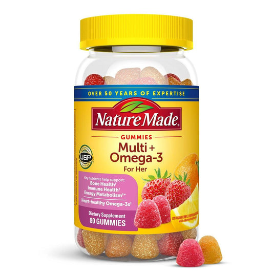 Nature Made Frauen Multivitamin-Gummis mit Omega-3, 80 Stück, 40 Tage Vorrat