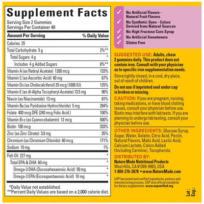Nature Made Frauen Multivitamin-Gummis mit Omega-3, 80 Stück, 40 Tage Vorrat