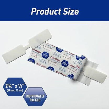 MED PRIDE Schmetterlingspflaster für Wundverschluss, steril, hypoallergen, hautfreundlich, latexfrei, Packung mit 100 Stück in verschiedenen Größen (groß)