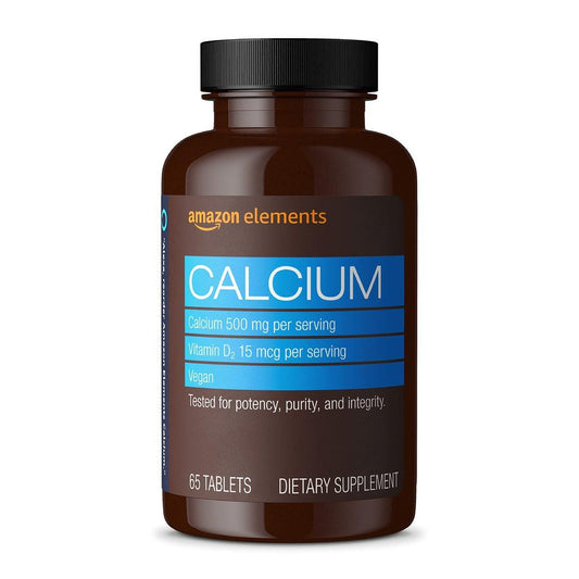 Calcium plus Vitamin D 500mg mit D2 600 IU – 65 vegane Tabletten für starke Knochen