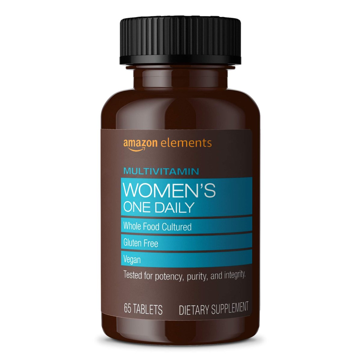 Amazon Elements Frauen Tägliches Multivitamin, 59 % Vollwertkost-Kultur, Vegan, 65 Tabletten, 2-Monats-Vorrat (Verpackung kann variieren)