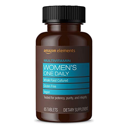 Amazon Elements Frauen Tägliches Multivitamin, 59 % Vollwertkost-Kultur, Vegan, 65 Tabletten, 2-Monats-Vorrat (Verpackung kann variieren)