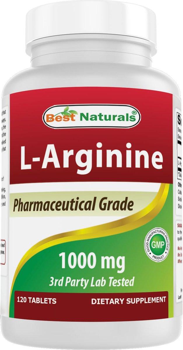 Best Naturals L-Arginin 1000 mg - 120 Tabletten, verbesserte Formel, pharmazeutische Qualität, unterstützt die Stickstoffmonoxid-Synthese