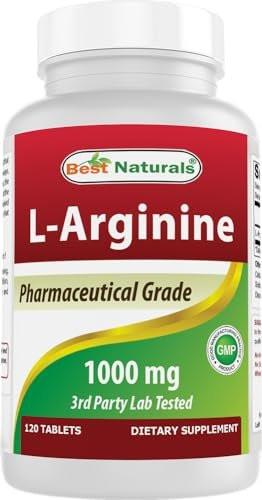 Best Naturals L-Arginin 1000 mg - 120 Tabletten, verbesserte Formel, pharmazeutische Qualität, unterstützt die Stickstoffmonoxid-Synthese