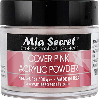 Mia Secret Acrylic Puder – 1 Unzen Deckfarbe Pink (1 Stück) für professionelle Nagelmodellagen
