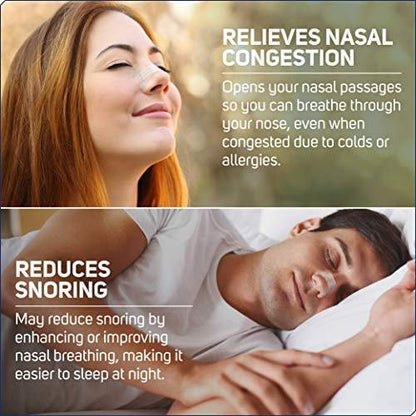 Clear Passage Nasal Strips Extra Strength, 26 Stück | Befreit die Nase sofort, verbessert den Schlaf, reduziert Schnarchen und lindert Nasenverstopfung durch Erkältungen und Allergien