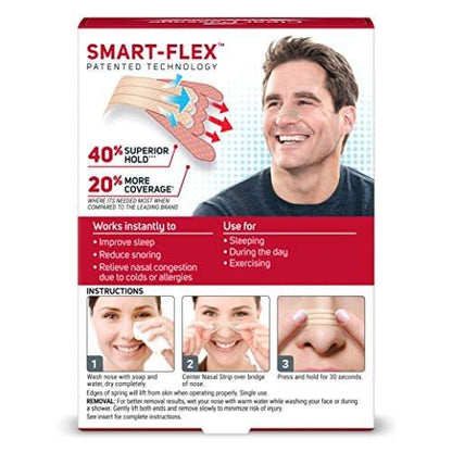 Clear Passage Nasal Strips Extra Strength, 26 Stück | Befreit die Nase sofort, verbessert den Schlaf, reduziert Schnarchen und lindert Nasenverstopfung durch Erkältungen und Allergien