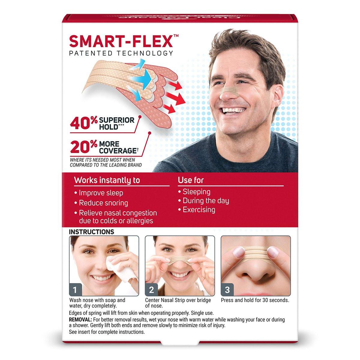 Clear Passage Nasal Strips Extra Strength, 26 Stück | Befreit die Nase sofort, verbessert den Schlaf, reduziert Schnarchen und lindert Nasenverstopfung durch Erkältungen und Allergien