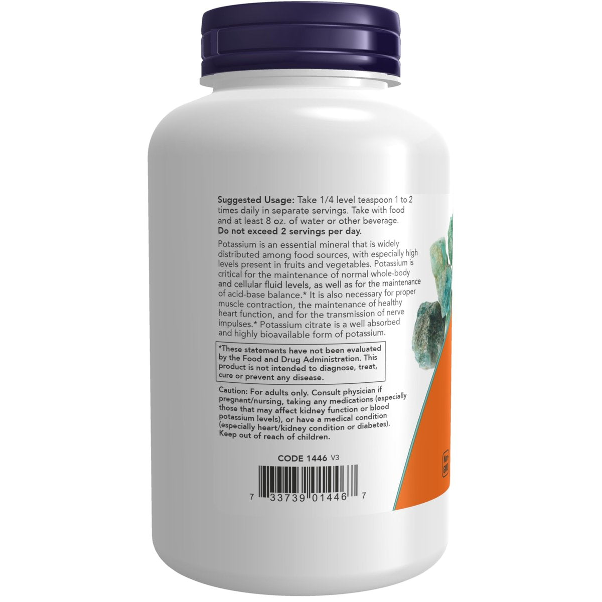 NOW Foods Kaliumcitrat-Pulver, unterstützt Elektrolytgleichgewicht und normalen pH-Wert, essentielles Mineral, 340 g (12 Unzen)