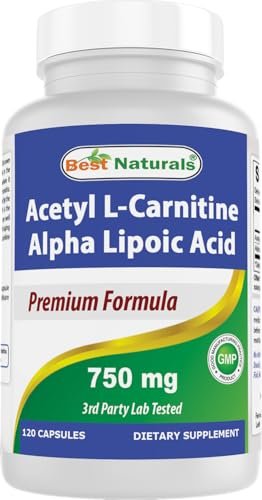 Best Naturals Acetyl-L-Carnitin und Alpha-Liponsäure 750 mg, 120 Kapseln