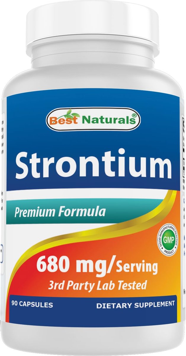 Best Naturals Strontium Knochenaufbau-Formel 680 mg/Portion 90 Kapseln