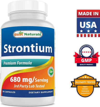 Best Naturals Strontium Knochenaufbau-Formel 680 mg/Portion 90 Kapseln