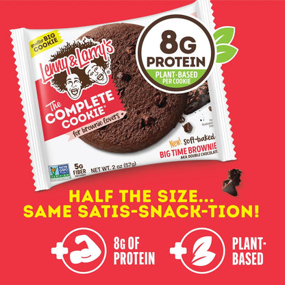 Lenny & Larry's Protein Cookie, Big Time Brownie, Chewy Soft Baked, 8g pflanzliches Protein, vegan, non-GMO, ballaststoffreich, 2 Unzen (Packung mit 12)