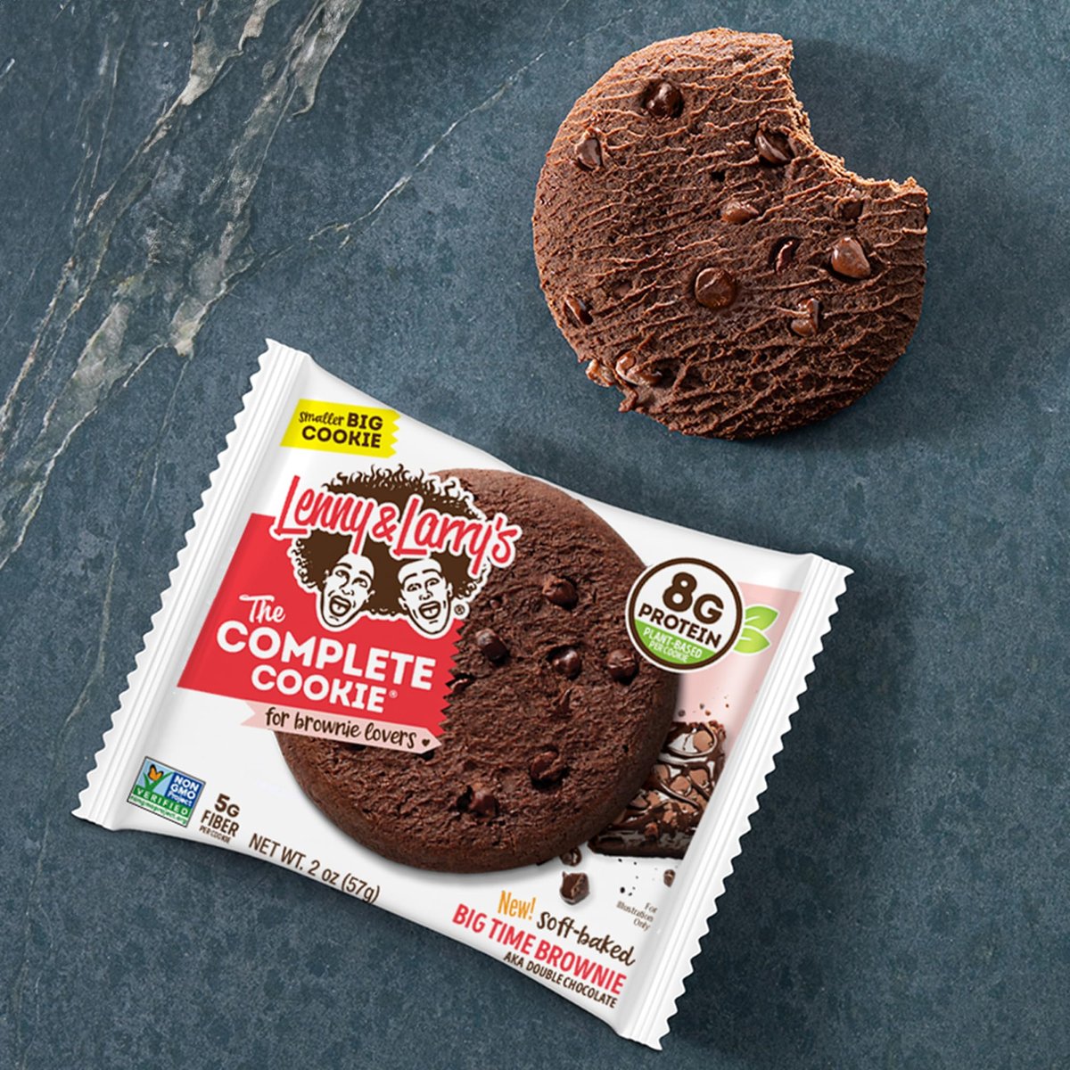Lenny & Larry's Protein Cookie, Big Time Brownie, Chewy Soft Baked, 8g pflanzliches Protein, vegan, non-GMO, ballaststoffreich, 2 Unzen (Packung mit 12)