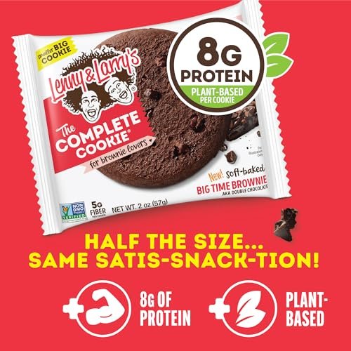 Lenny & Larry's Protein Cookie, Big Time Brownie, Chewy Soft Baked, 8g pflanzliches Protein, vegan, non-GMO, ballaststoffreich, 2 Unzen (Packung mit 12)