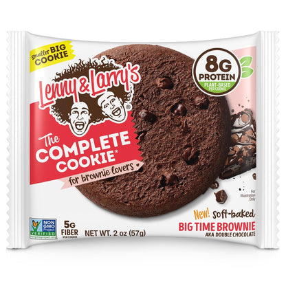 Lenny & Larry's Protein Cookie, Big Time Brownie, Chewy Soft Baked, 8g pflanzliches Protein, vegan, non-GMO, ballaststoffreich, 2 Unzen (Packung mit 12)