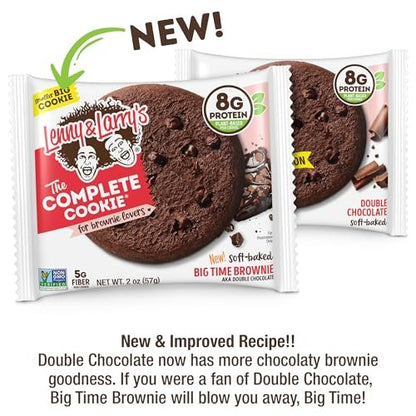 Lenny & Larry's Protein Cookie, Big Time Brownie, Chewy Soft Baked, 8g pflanzliches Protein, vegan, non-GMO, ballaststoffreich, 2 Unzen (Packung mit 12)