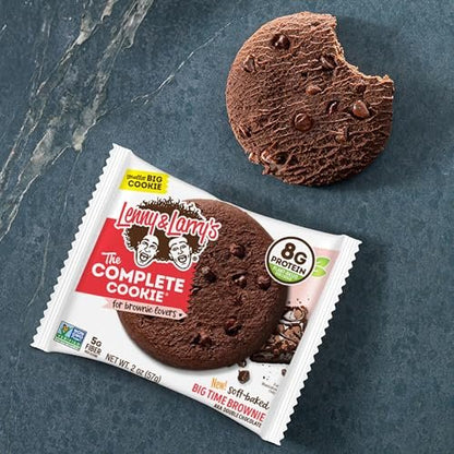 Lenny & Larry's Protein Cookie, Big Time Brownie, Chewy Soft Baked, 8g pflanzliches Protein, vegan, non-GMO, ballaststoffreich, 2 Unzen (Packung mit 12)