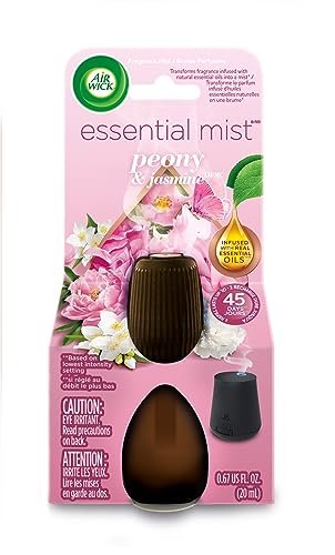 Air Wick Essential Mist Nachfüllung, 1 Stück, Pfingstrose und Jasmin, Raumduft für Aroma-Diffuser