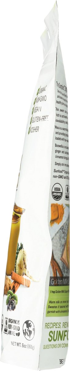 Sunfood Superfoods Bio Golden Milk Super Blend – Kurkuma Latte Pulver mit Ingwer, schwarzem Pfeffer, Zimt & Kardamom, vegan, USDA Bio, glutenfrei – 170 g