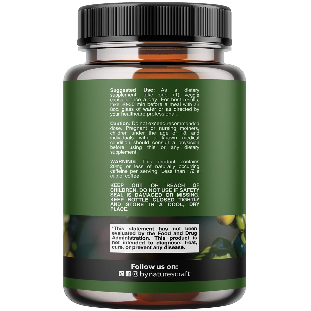 Reiner grüner Kaffee-Extrakt – Hochdosiertes grünes Kaffee-Extrakt mit 50 % Chlorogensäure für Antioxidantien, Herzgesundheit und mentale Klarheit – Natürliches Energie-Supplement für Erwachsene – 60 Kapseln