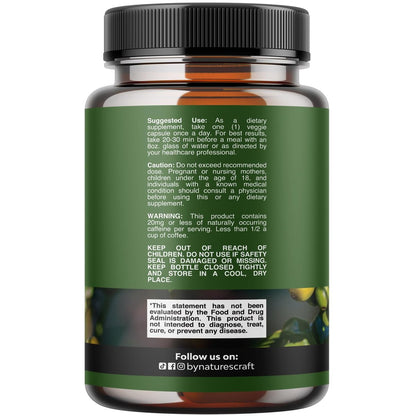 Reiner grüner Kaffee-Extrakt – Hochdosiertes grünes Kaffee-Extrakt mit 50 % Chlorogensäure für Antioxidantien, Herzgesundheit und mentale Klarheit – Natürliches Energie-Supplement für Erwachsene – 60 Kapseln