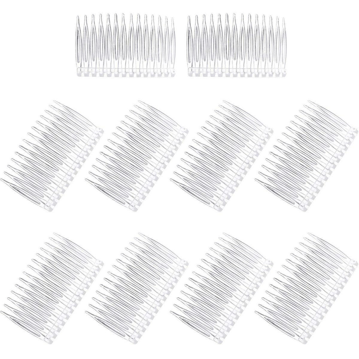 Pangda 10 Stück klare Haarkämme für Frauen, Haarkamm mit 14 Zähnen, Plastik, Braut- und Hochzeitskämme für feines Haar, Styling-Accessoires