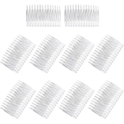 Pangda 10 Stück klare Haarkämme für Frauen, Haarkamm mit 14 Zähnen, Plastik, Braut- und Hochzeitskämme für feines Haar, Styling-Accessoires