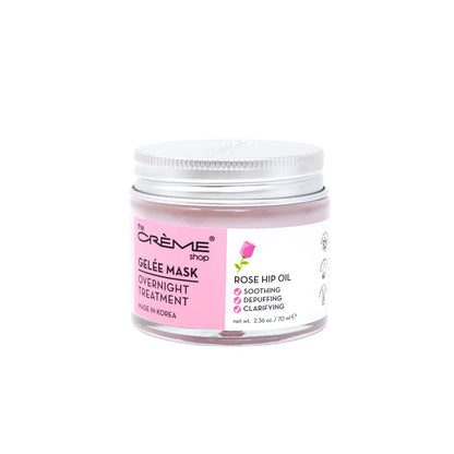 The Crème Shop Rose Hip Oil Gelée Overnight Face Mask – Feuchtigkeitsspendende Schlafmaske gegen Schwellungen, 2,36 oz